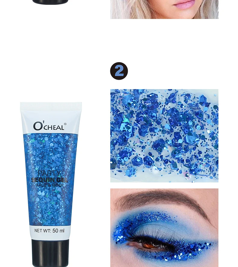 Party Sequin Gel Glitter Eyeshadow and Body Glitter for Face and Body, 50ml 8 party sequin gel glitter eyeshadow body sit u3rrmtme desc 8