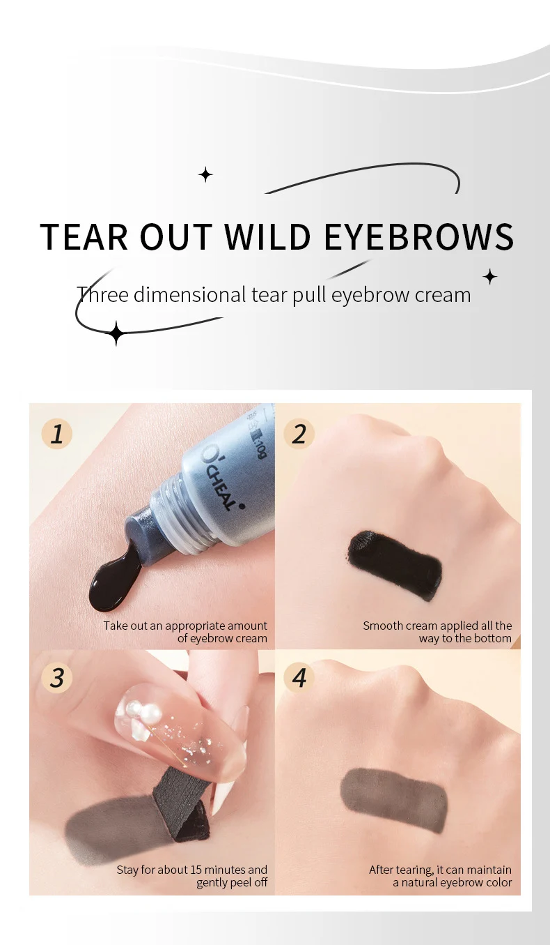 Peel-Off Eyebrow Tint Gel Waterproof Long-Lasting Easy Application 10g 10 peel off eyebrow tint gel 10g sit myhrf9pm desc 10