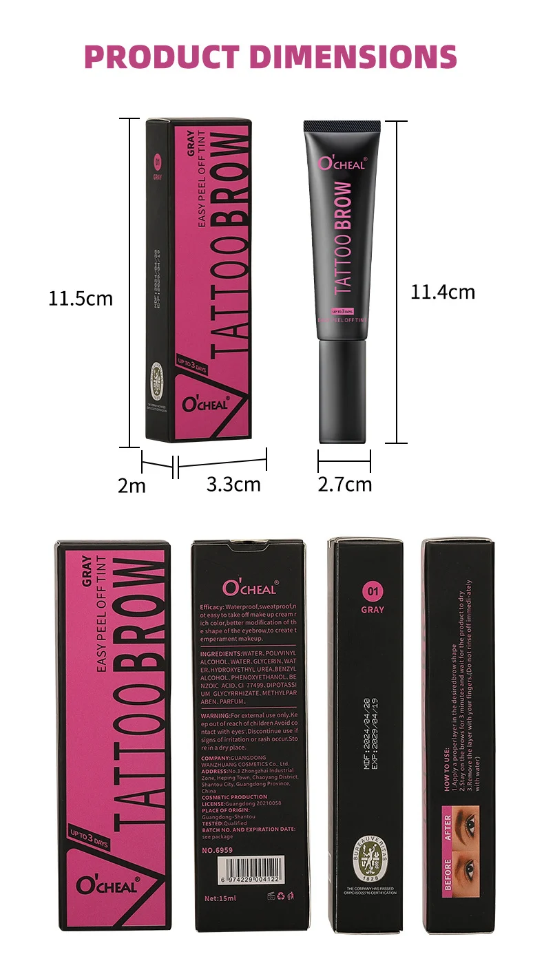 Peel-Off Eyebrow Tint Gel Waterproof Long-Lasting Natural-Looking Tattoo Brow Makeup 16 peel off eyebrow tint gel waterproof long lasting sit k9w2vtwj desc 16