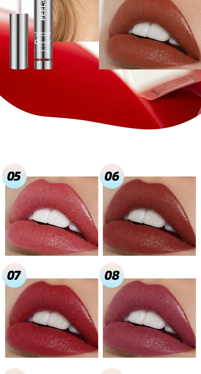 Peel-Off Lip Liner Matte Gloss 12 Colors Waterproof Long-Lasting Non-Smudge Lip Tattoo 12 peel off lip liner matte gloss 12 colors waterproof long lasting sit stkmfqg4 desc 12