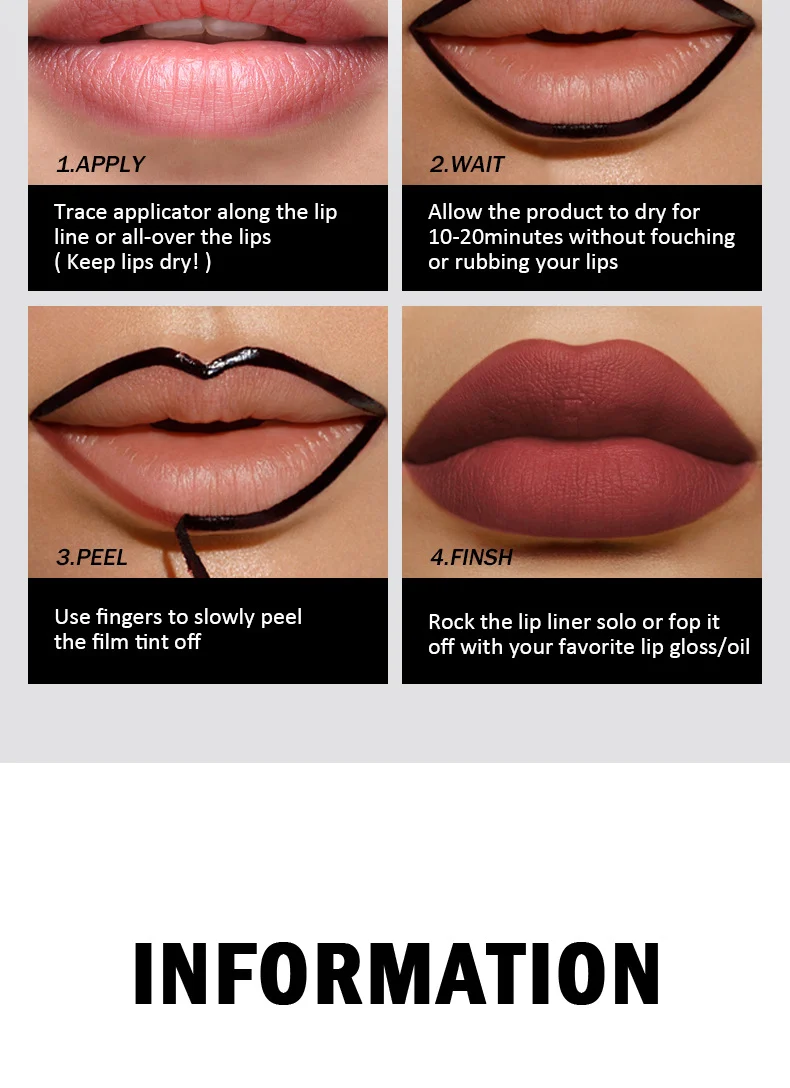 Peel Off Lip Liner Tattoo Lipstick Waterproof Long Lasting Non-Drying 16 peel off lip liner tattoo lipstick waterproof long lasting sit x9cx6w6e desc 16