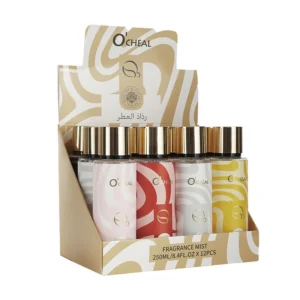 OCHEAL Long Lasting Perfume Mist Gift Set for Women in 250ml Bottles with Display Box in Candy, Coconut, Vanilla, and Jasmine Scents