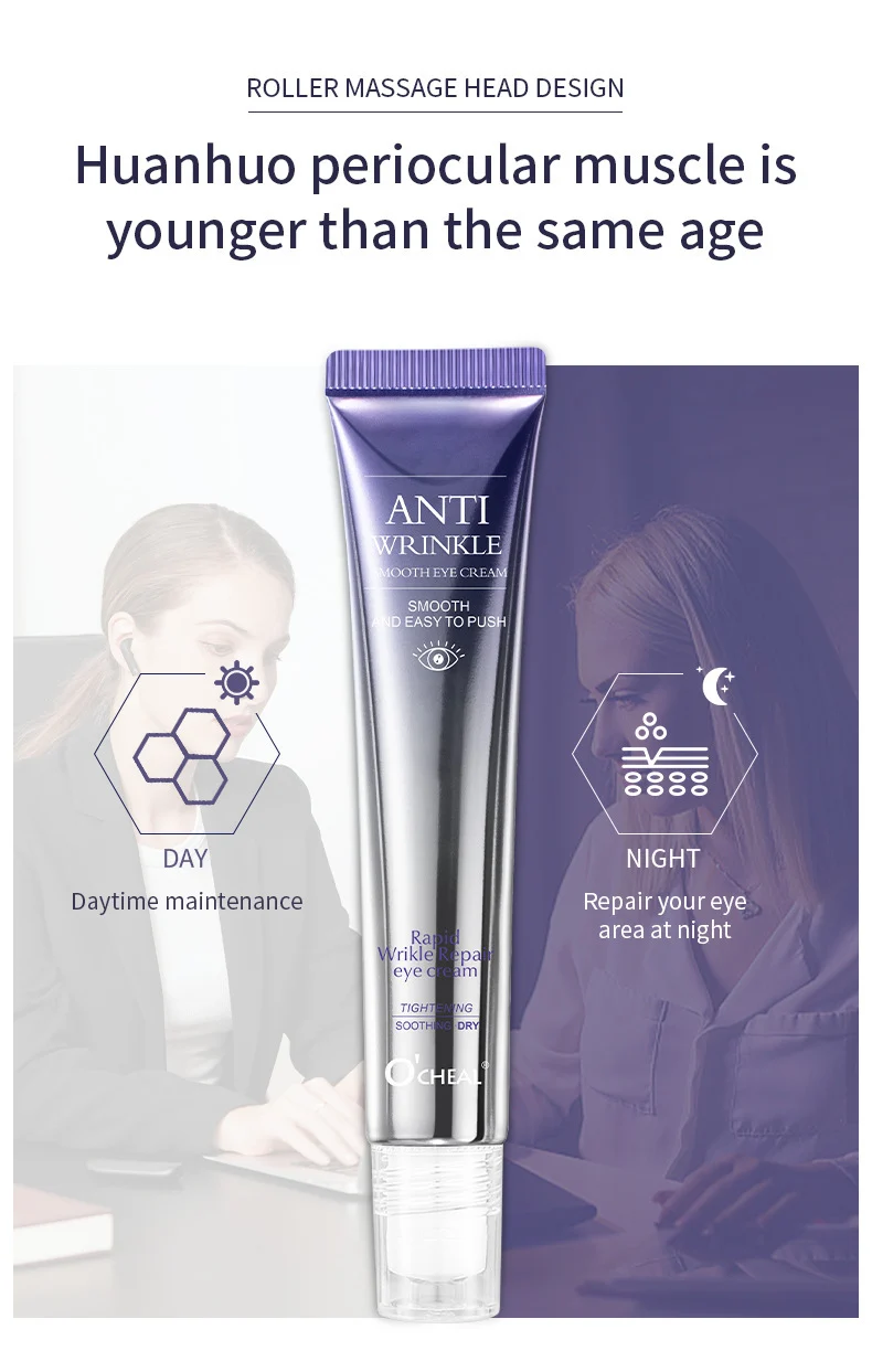 Roller Eye Cream for Anti-Wrinkle & Dark Circles with Cooling Massage Head 20g 4 roller eye cream anti wrinkle dark circles massage 20g sit qnqbmcsh desc 4