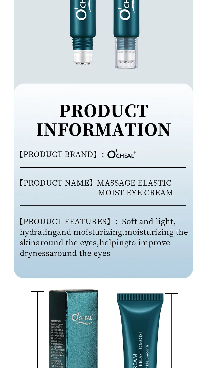 Roller Massage Eye Cream Anti-Wrinkle Hydrating Tightening Dark Circle Treatment 15 roller massage anti wrinkle hydrating eye cream sit c9bu4veq desc 15