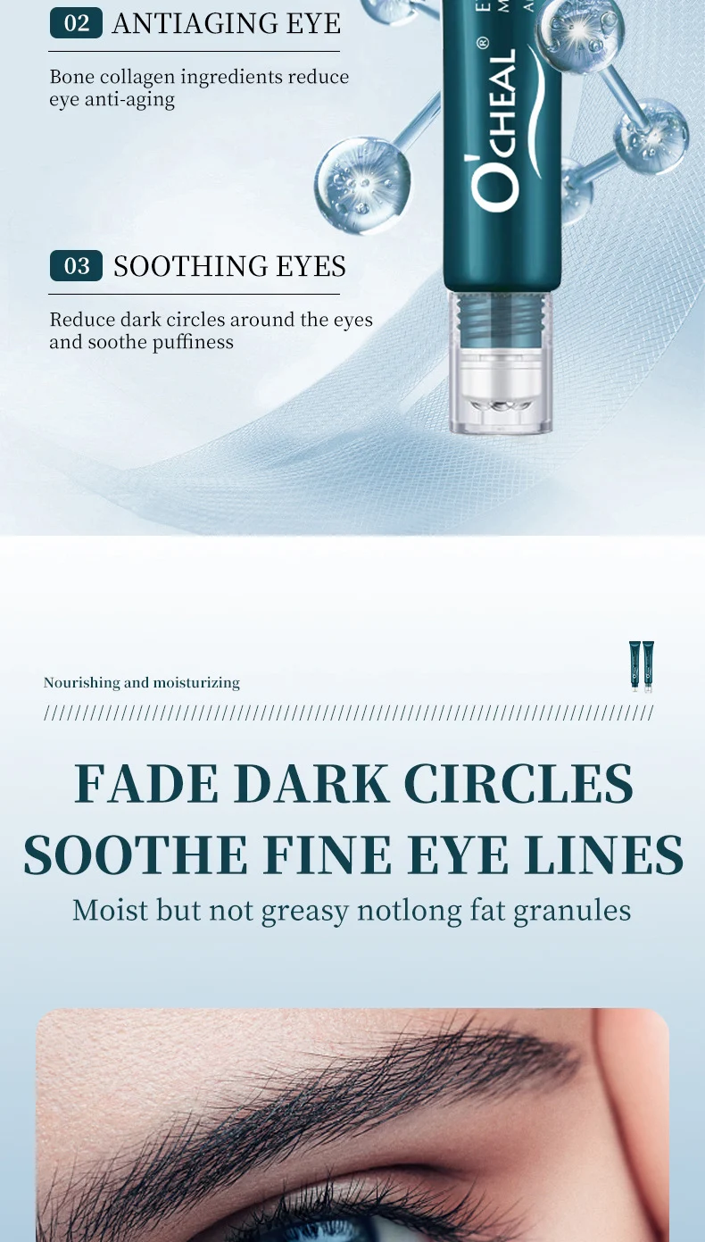 Roller Massage Eye Cream Anti-Wrinkle Hydrating Tightening Dark Circle Treatment 4 roller massage anti wrinkle hydrating eye cream sit c9bu4veq desc 4