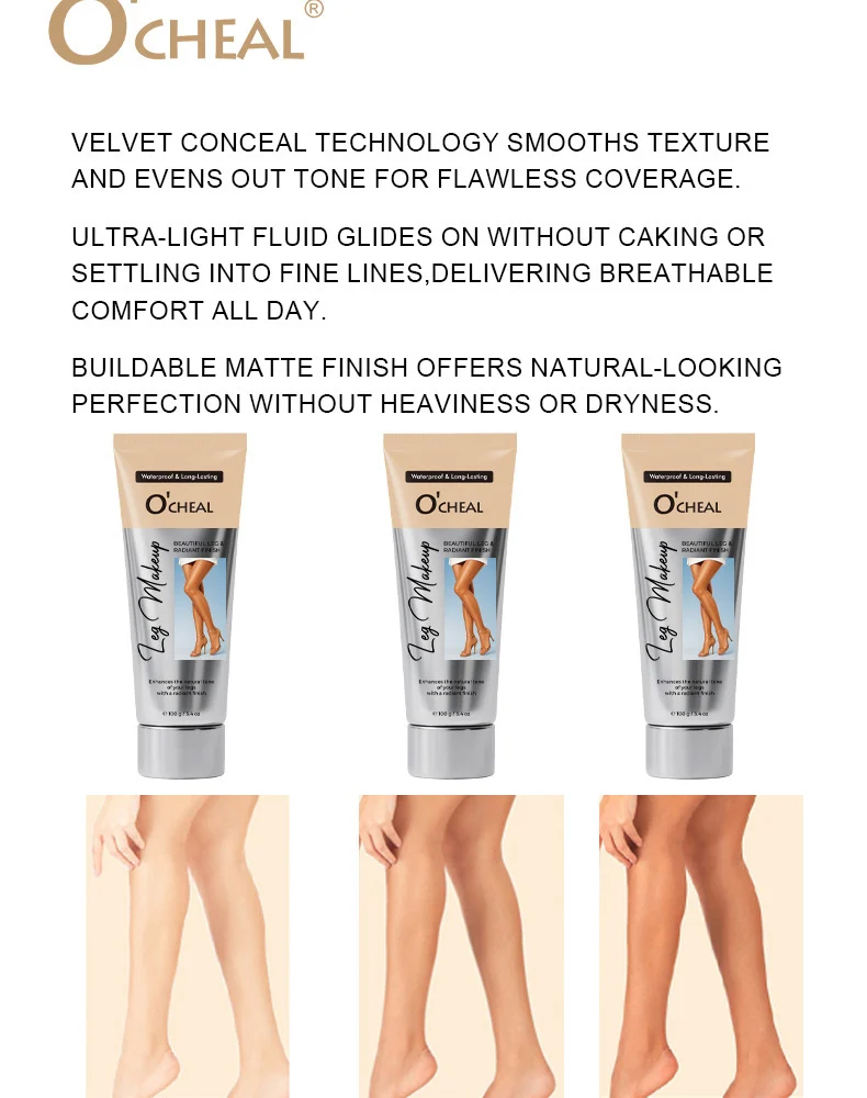 O'CHEAL Self Tanning Leg Concealer Cream Waterproof Even Skin Tone Long Lasting 18 self tanning leg concealer cream sit xafumrre desc 18