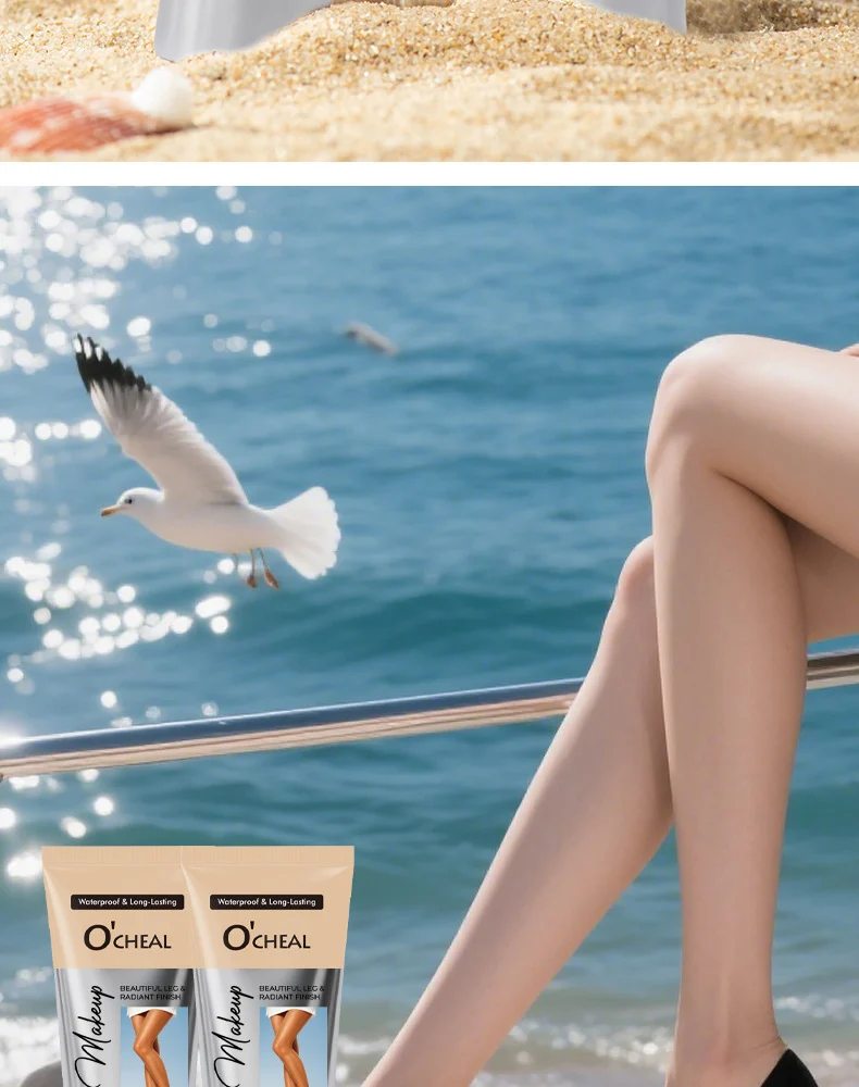O'CHEAL Self Tanning Leg Concealer Cream Waterproof Even Skin Tone Long Lasting 2 self tanning leg concealer cream sit xafumrre desc 2