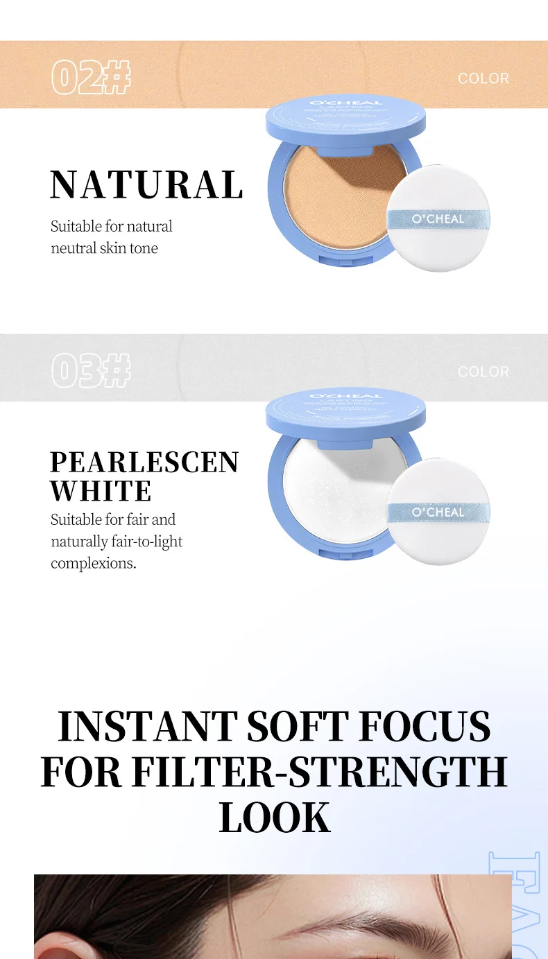 Setting Powder Compact Long-Lasting Waterproof Matte Pressed Powder for Oil Control 14 setting powder compact long lasting waterproof matte pressed powder oil control sit fbt3h3hw desc 14