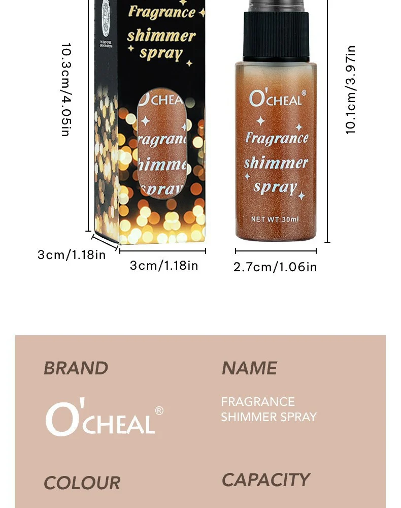 Shimmer Setting Spray Multi-Purpose Body Highlighter with Glitter Powder 30ml 10 shimmer setting spray body highlighter glitter powder 30ml sit 7f8nt57n desc 10