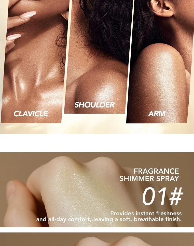 Shimmer Setting Spray Multi-Purpose Body Highlighter with Glitter Powder 30ml 5 shimmer setting spray body highlighter glitter powder 30ml sit 7f8nt57n desc 5