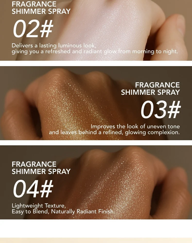 Shimmer Setting Spray Multi-Purpose Body Highlighter with Glitter Powder 30ml 6 shimmer setting spray body highlighter glitter powder 30ml sit 7f8nt57n desc 6