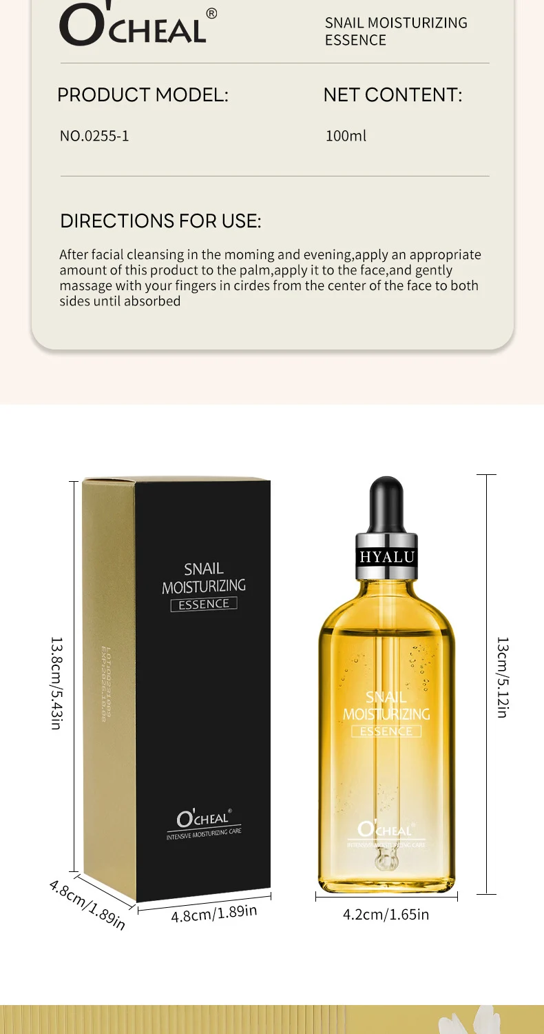 Snail Essence 100ml Hydrating Moisturizing Face Serum for Dryness & Fine Lines 8 snail moisturizing essence 100ml sit 75b6wa83 desc 8