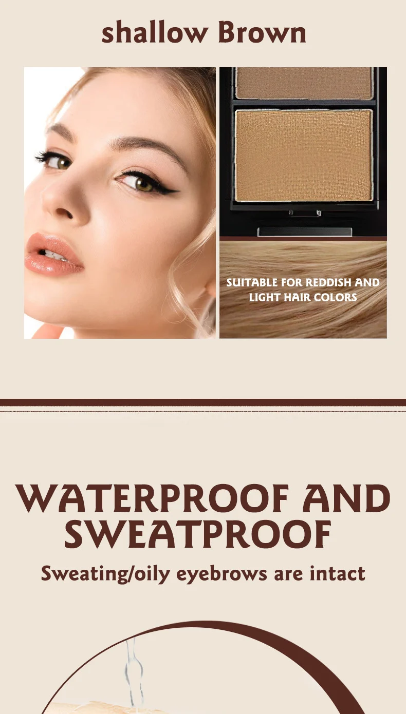 Soft-Focus Tri-Color Eyebrow Powder Waterproof Long-Lasting Contouring Kit 13 soft focus tri color eyebrow powder waterproof contouring kit sit uj5mte2z desc 13