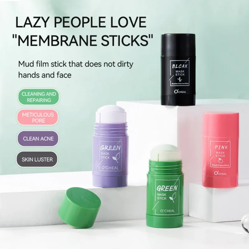 O'Cheal Solid Mud Mask Sticks in four variants for deep pore cleansing, oil control, and skin hydration.