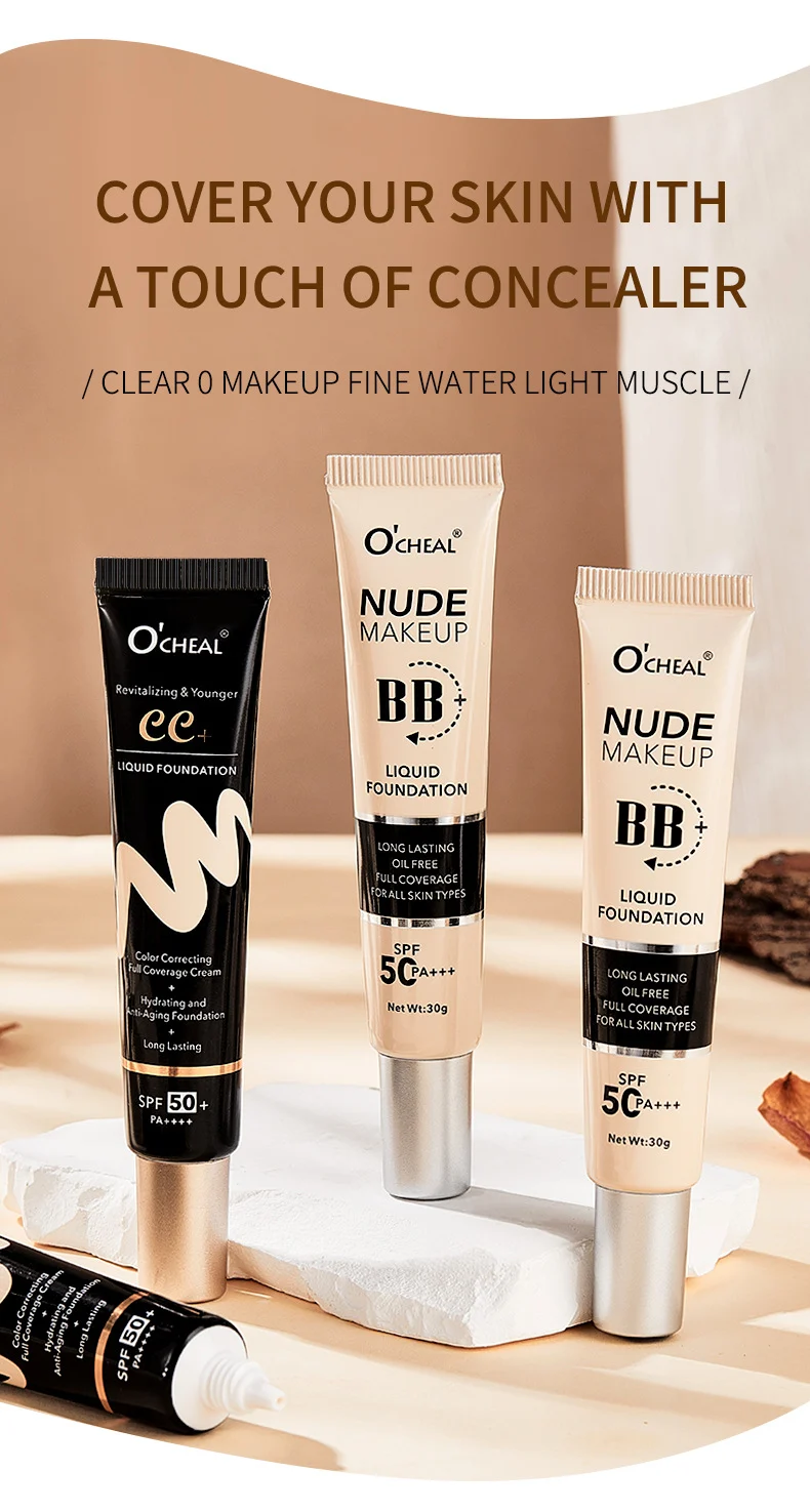 SPF 50+ Lightweight Foundation Full Coverage Long Lasting Oil-Free Foundation with Color Correcting 3 spf 50 lightweight full coverage oil free foundation sit 3vsthw4n desc 3