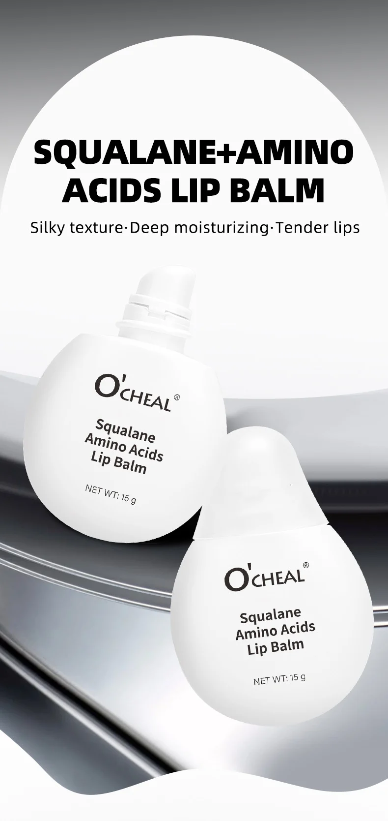 Squalane Amino Acids Lip Balm 15ml Deeply Moisturizing Nourishing Glossy Lip Care Treatment 3 squalane amino acids lip balm sit vrqgequm desc 3