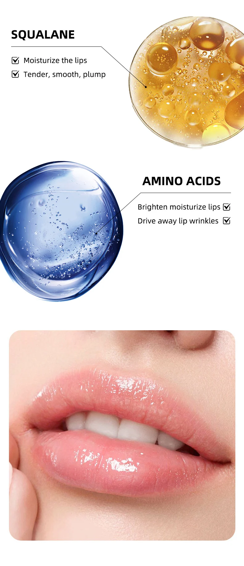 Squalane Amino Acids Lip Balm 15ml Deeply Moisturizing Nourishing Glossy Lip Care Treatment 9 squalane amino acids lip balm sit vrqgequm desc 9
