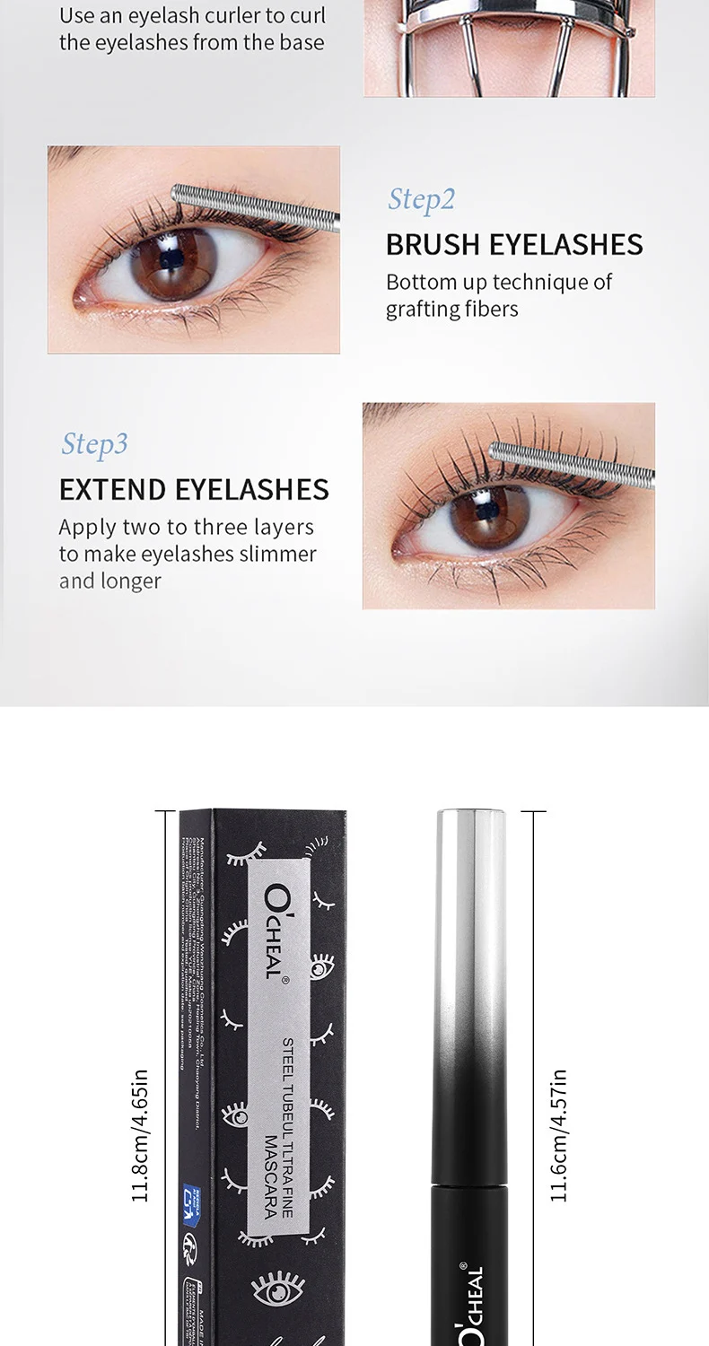 Steel Tube Ultra Fine Mascara Primer Waterproof Smudge-proof Volumizing Lash Curling 10 steel tube ultra fine mascara primer sit fect8ptb desc 10