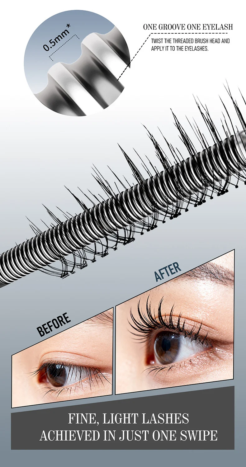 Steel Tube Ultra Fine Mascara Primer Waterproof Smudge-proof Volumizing Lash Curling 4 steel tube ultra fine mascara primer sit fect8ptb desc 4