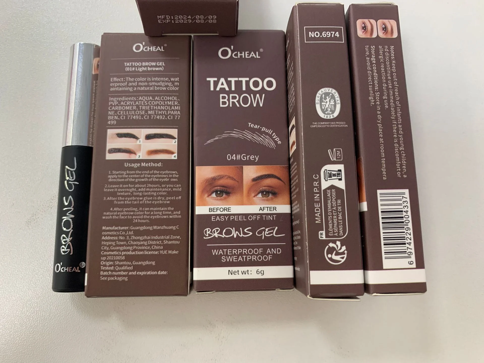 Tattoo Brow Gel Peel-off Eyebrow Tint Waterproof Long Lasting Smudge-proof Dye 6g 4 tattoo brow gel peel off tint sit 73brd8h3 desc 4