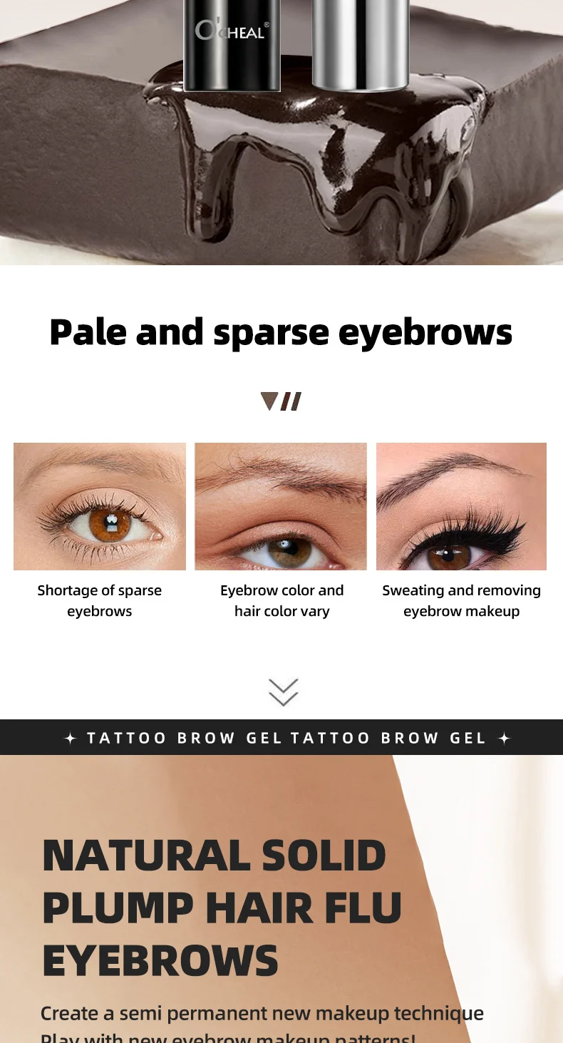 Tattoo Brow Gel Peel-off Eyebrow Tint Waterproof Long Lasting Smudge-proof Dye 6g 6 tattoo brow gel peel off tint sit 73brd8h3 desc 6