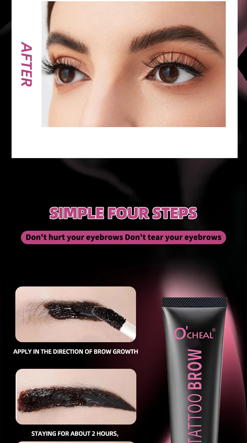 Tattoo Brow Peel Off Tint 3-Color Eyebrow Gel, Waterproof & Long-Lasting Up to 3 Days 7 tattoo brow peel off tint 3 color eyebrow gel sit st9v6gvd desc 7