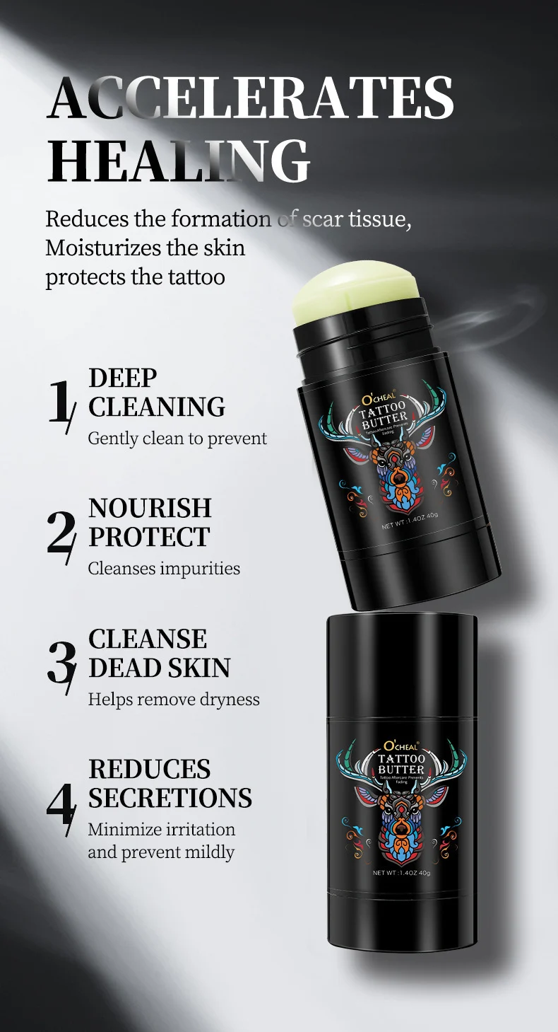 Tattoo Color Enhancer Stick for Aftercare and Brightening - O'CHEAL Gentle Nourishing Tattoo Balm 4 tattoo color enhancer stick balm sit z6zdcvrv desc 4