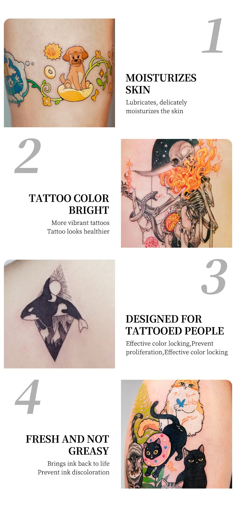 Tattoo Color Enhancer Stick for Aftercare and Brightening - O'CHEAL Gentle Nourishing Tattoo Balm 6 tattoo color enhancer stick balm sit z6zdcvrv desc 6