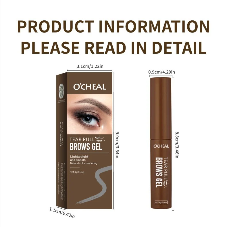 Tear-Off Eyebrow Gel Waterproof Brow Tint Peelable Eyebrow Makeup 4g 15 tear off eyebrow gel waterproof brow tint sit xcnsbcfa desc 15