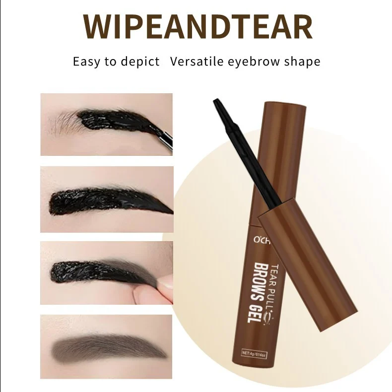 Tear-Off Eyebrow Gel Waterproof Brow Tint Peelable Eyebrow Makeup 4g 7 tear off eyebrow gel waterproof brow tint sit xcnsbcfa desc 7