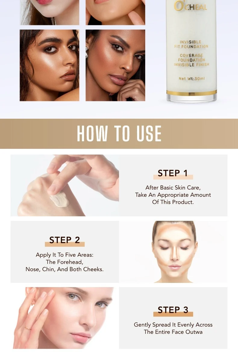 Temperature-Change Foundation Serum O'CHEAL 30ml Full Coverage Long-Lasting Matte Makeup 10 temperature change foundation serum ochereal 30ml sit ztwaapuj desc 10