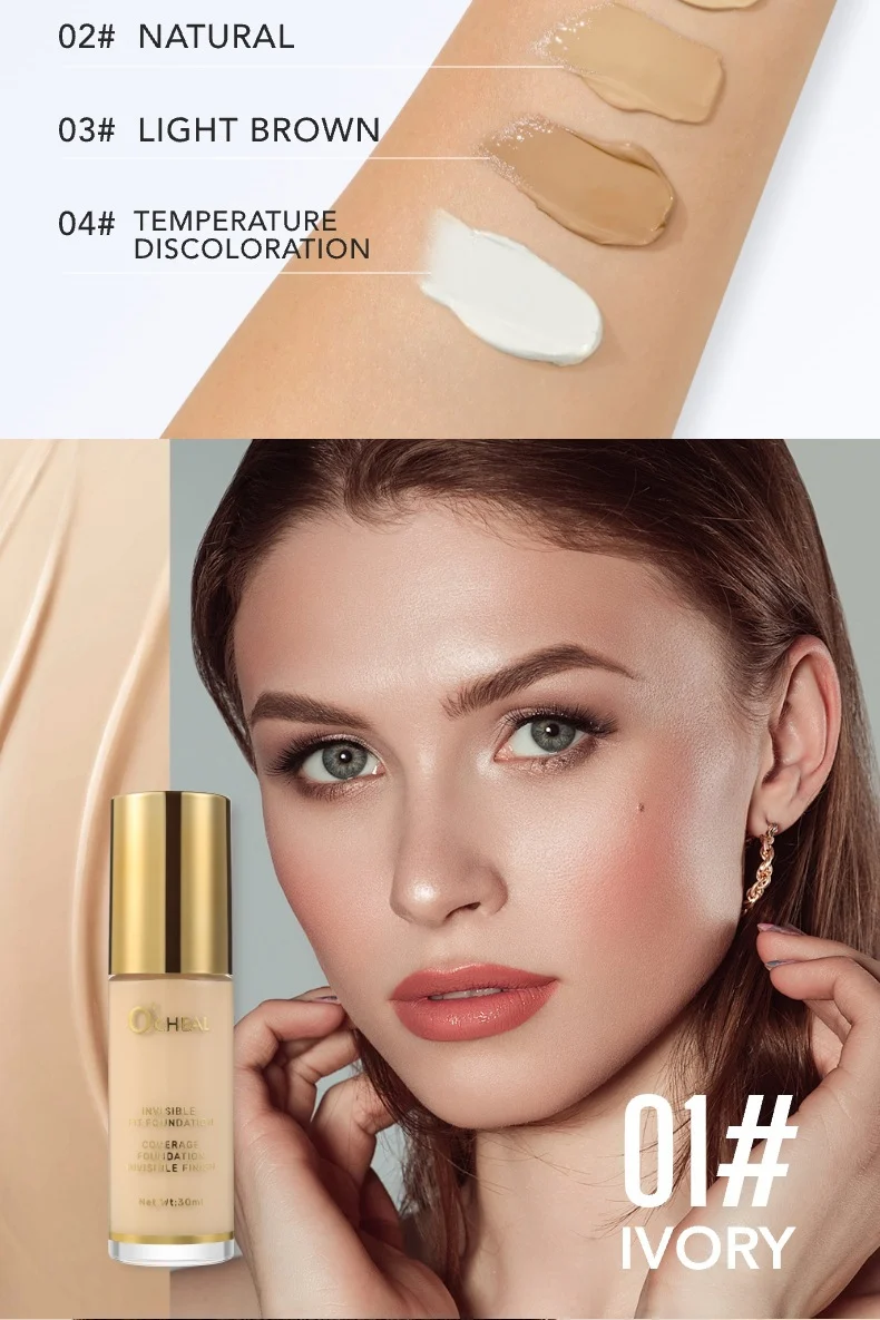 Temperature-Change Foundation Serum O'CHEAL 30ml Full Coverage Long-Lasting Matte Makeup 6 temperature change foundation serum ochereal 30ml sit ztwaapuj desc 6