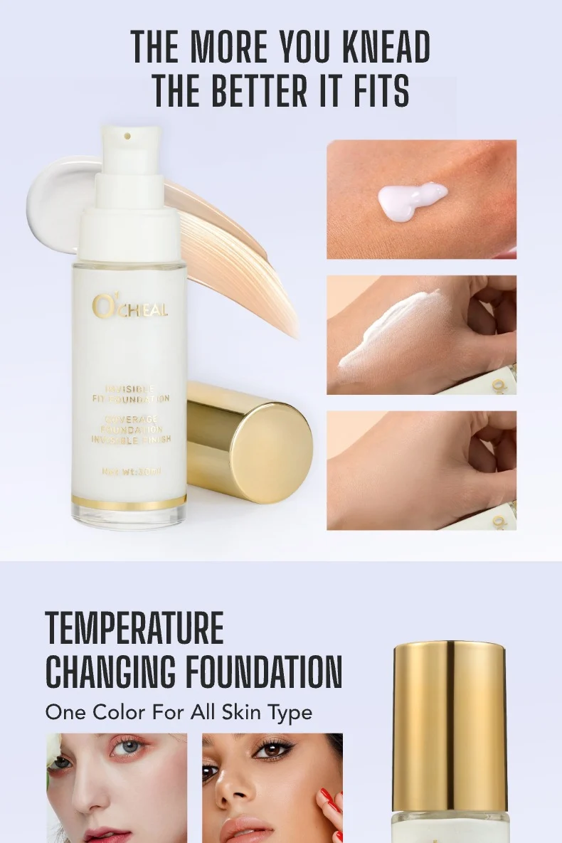 Temperature-Change Foundation Serum O'CHEAL 30ml Full Coverage Long-Lasting Matte Makeup 9 temperature change foundation serum ochereal 30ml sit ztwaapuj desc 9