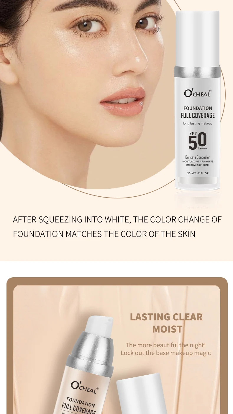 Temperature-Change Liquid Foundation Full Coverage Long Lasting Moisturizing Waterproof SPF 12 temperature change liquid foundation full coverage long lasting moisturizing sit 3ms2wsr8 desc 12