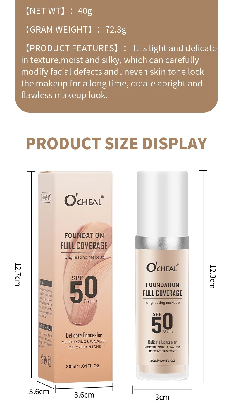 Temperature-Change Liquid Foundation Full Coverage Long Lasting Moisturizing Waterproof SPF 16 temperature change liquid foundation full coverage long lasting moisturizing sit 3ms2wsr8 desc 16