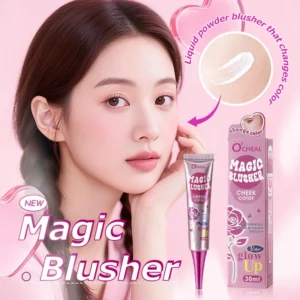 O'CHEAL Magic Temperature Changing Liquid Blush in white-to-pink, 30ml, waterproof and sweatproof for long-lasting wear.
