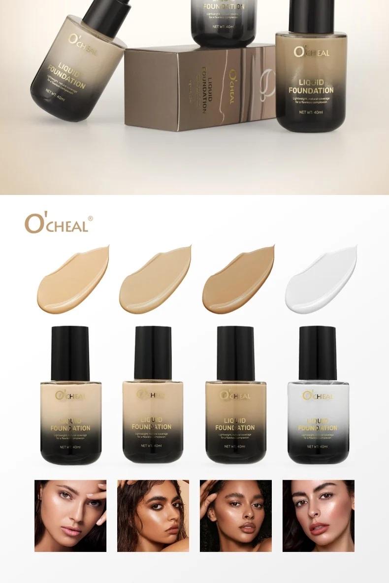 Temperature-Changing Foundation Liquid 40ml Waterproof Long-Lasting Natural Coverage 14 temperature changing foundation liquid 40ml sit 4hz6dtmk desc 14