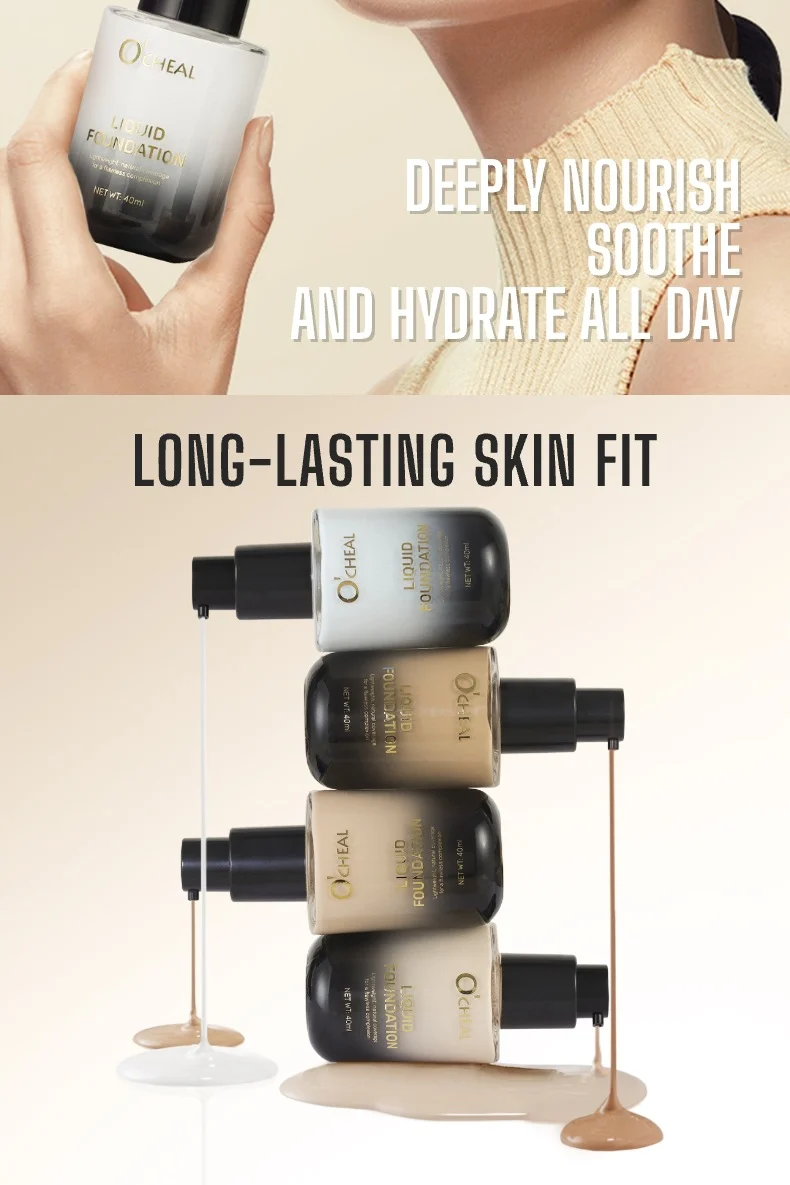 Temperature-Changing Foundation Liquid 40ml Waterproof Long-Lasting Natural Coverage 2 temperature changing foundation liquid 40ml sit 4hz6dtmk desc 2