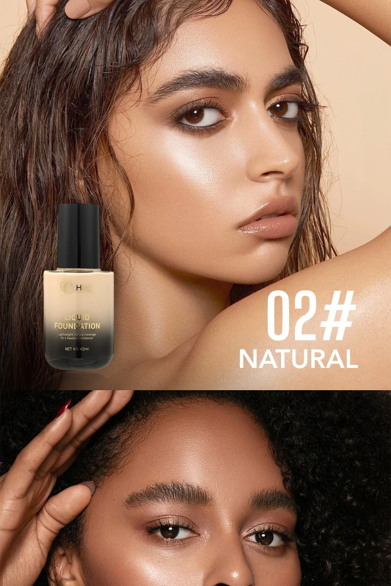Temperature-Changing Foundation Liquid 40ml Waterproof Long-Lasting Natural Coverage 7 temperature changing foundation liquid 40ml sit 4hz6dtmk desc 7
