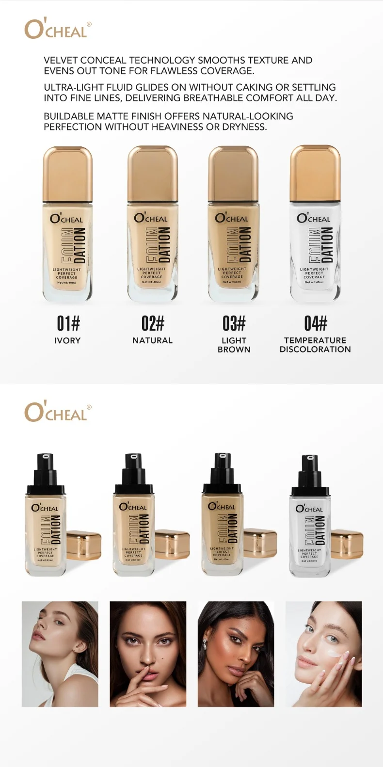 Temperature Changing Foundation Liquid 40ml Long Lasting Flawless Coverage Hydrating Skin Fit 15 temperature changing foundation liquid 40ml sit ttqvt8qg desc 15