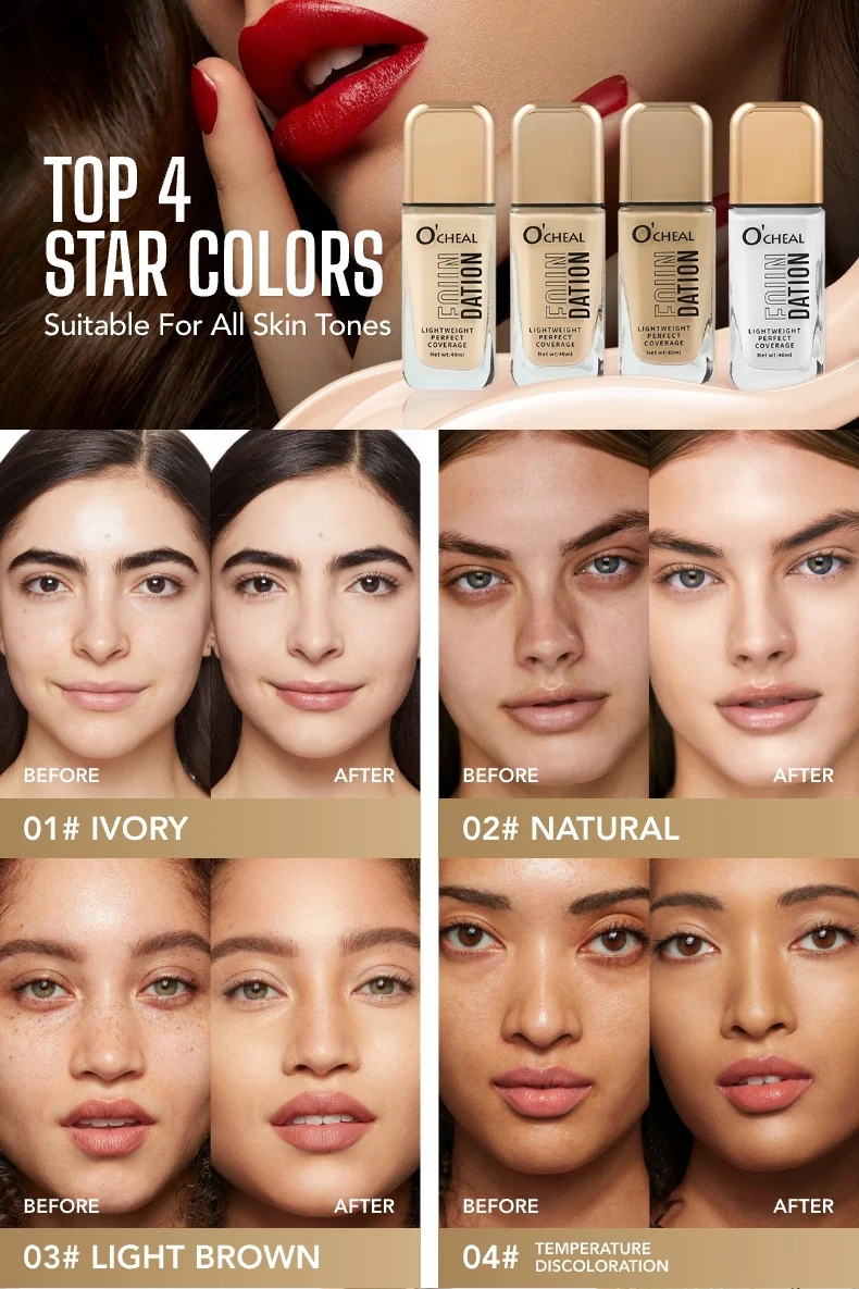Temperature Changing Foundation Liquid 40ml Long Lasting Flawless Coverage Hydrating Skin Fit 4 temperature changing foundation liquid 40ml sit ttqvt8qg desc 4