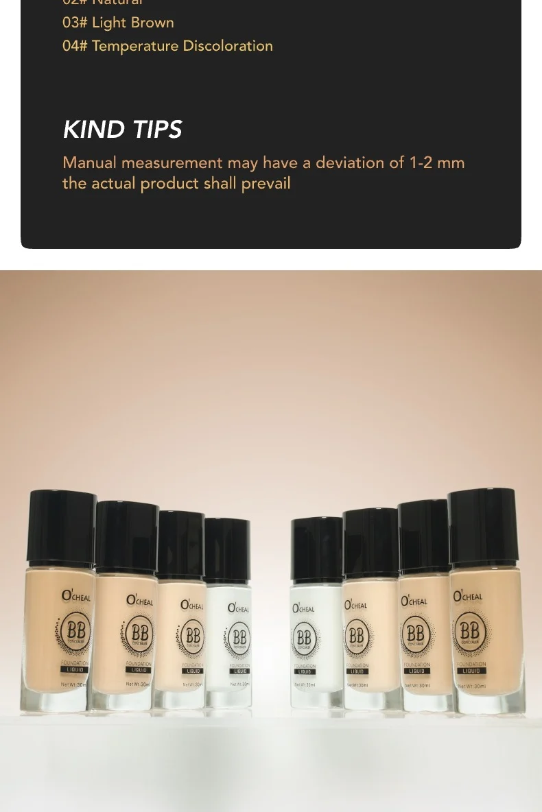 Temperature-Changing Foundation Liquid Full Coverage Concealer 30ml Lightweight Long-Lasting 12 temperature changing foundation liquid concealer 30ml sit pyfx6g23 desc 12