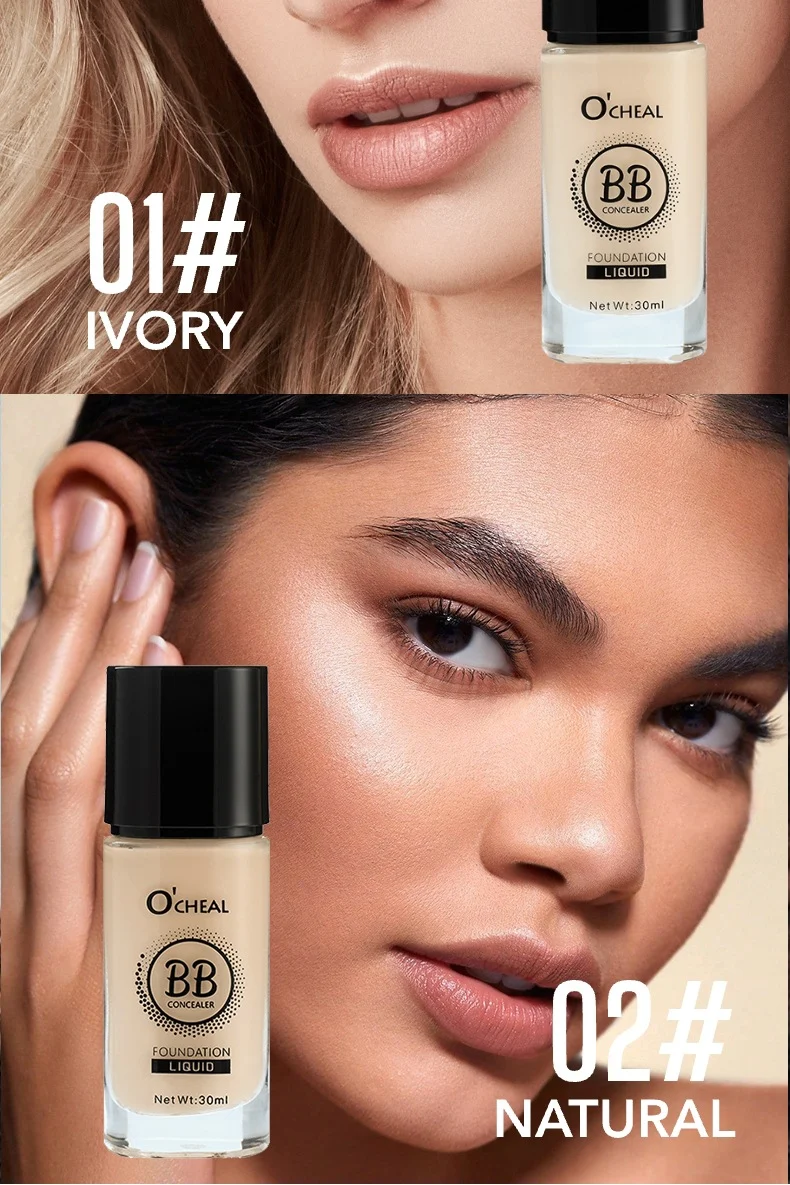 Temperature-Changing Foundation Liquid Full Coverage Concealer 30ml Lightweight Long-Lasting 6 temperature changing foundation liquid concealer 30ml sit pyfx6g23 desc 6