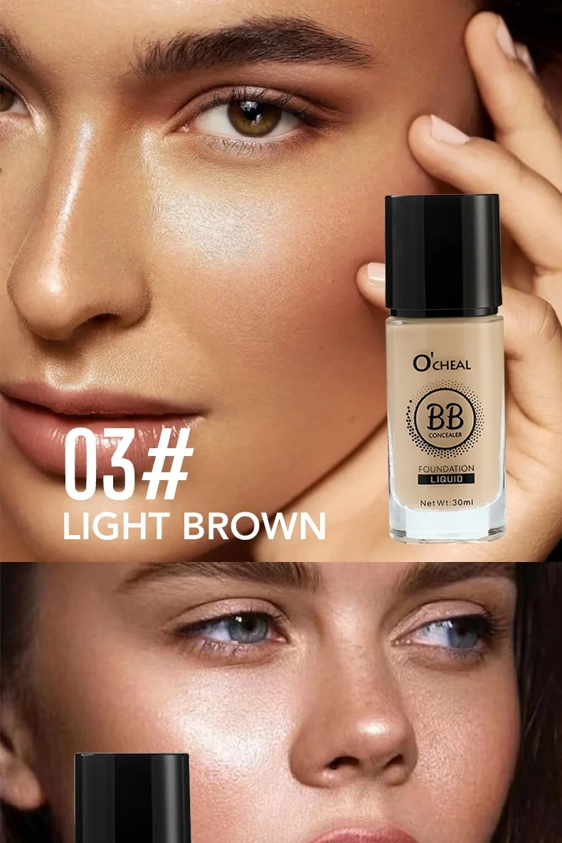 Temperature-Changing Foundation Liquid Full Coverage Concealer 30ml Lightweight Long-Lasting 7 temperature changing foundation liquid concealer 30ml sit pyfx6g23 desc 7