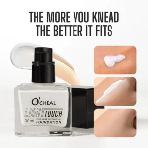O'Cheal Lightouch Temperature-Changing Foundation 30ml provides long-lasting, waterproof coverage that adapts to your skin tone for a flawless finish.