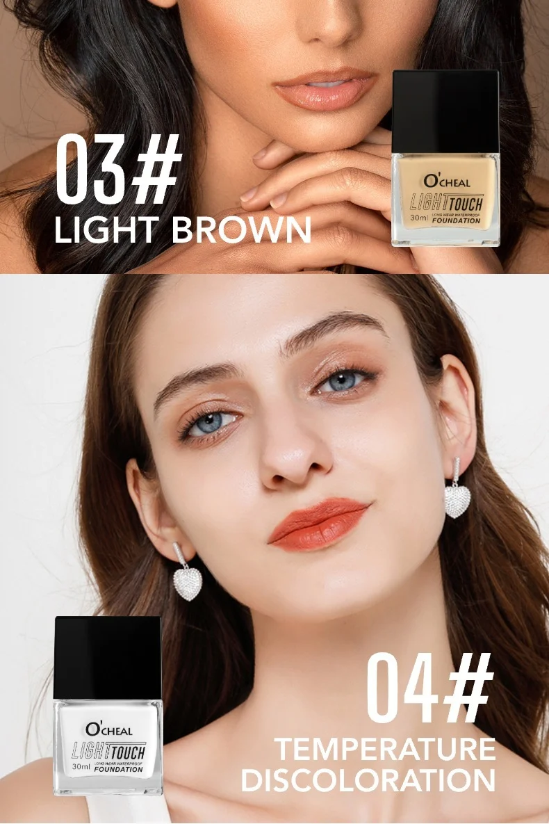 Temperature-Changing Foundation Small Square Bottle Foundation Hydrating Concealer Long-Lasting Flawless Coverage Skin Tone Adjusting Liquid 8 temperature changing foundation small square bottle 30ml sit j93wjwmt desc 8