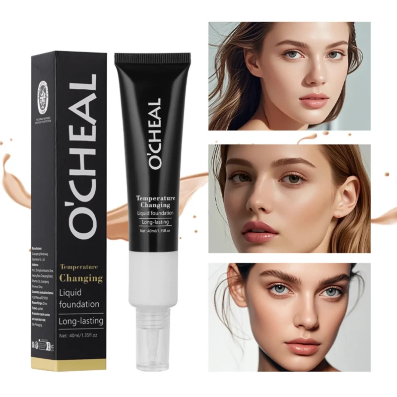O'CHEAL Temperature Changing Foundation adapts to your skin tone for a flawless, long-lasting, waterproof finish.