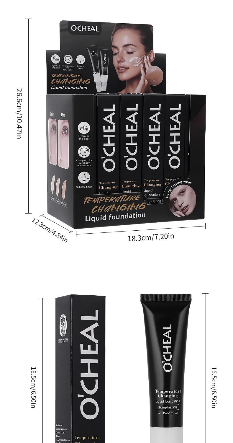 Temperature Changing Foundation Long-lasting Waterproof BB Cream with Color Correction 10 temperature changing foundation waterproof bb cream sit h7cf9j9r desc 10