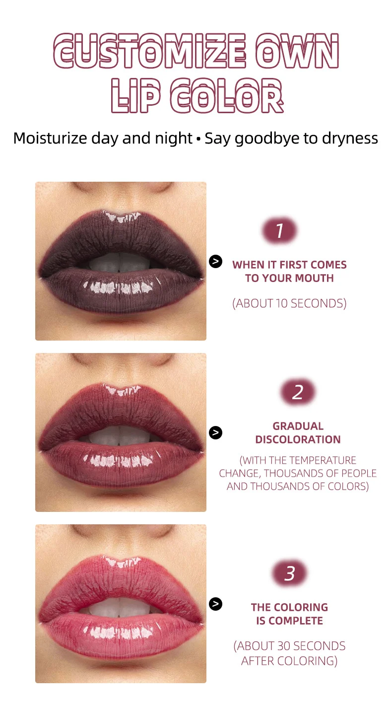 Temperature Changing Lip Glaze Hydrating Plumping Color Adjusting Lip Oil Lip Gloss 11 temperature changing lip glaze hydrating plumping sit pds2fhxx desc 11