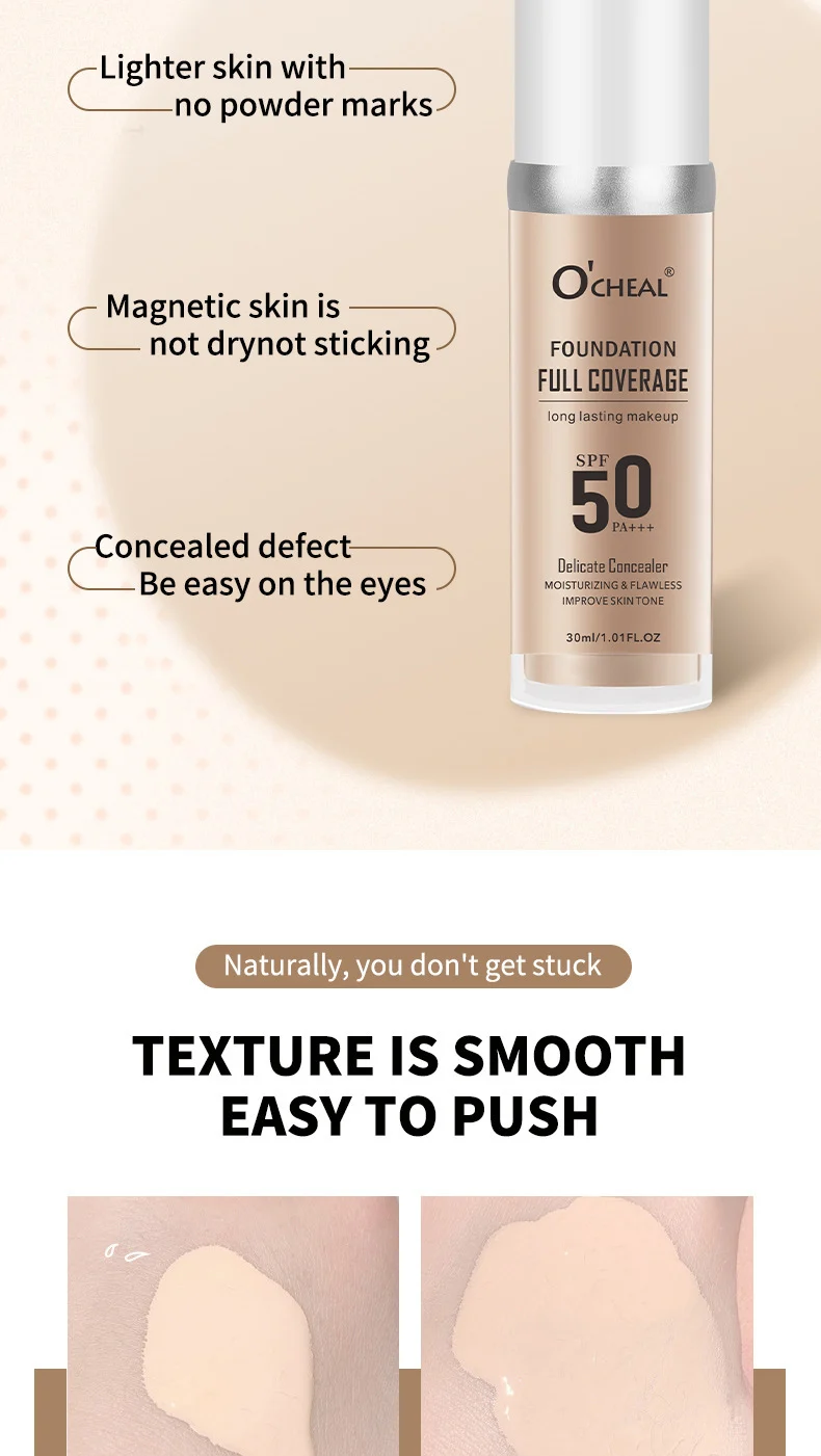 O'CHEAL Temperature Changing Foundation Full Coverage Long Lasting Moisturizing Concealer 3 temperature changing liquid foundation sit u9vqr6rj desc 3